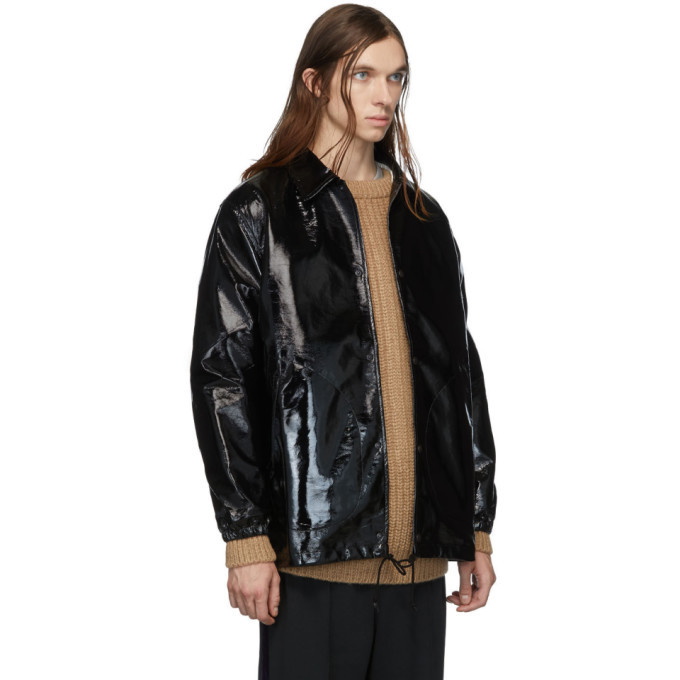 Needles Black Faux-Leather Coach Jacket