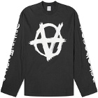 Vetements Men's Double Anarchy Long Sleeve T-Shirt in Black
