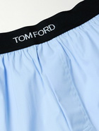 TOM FORD - Stretch-Cotton Poplin Boxer Shorts - Blue