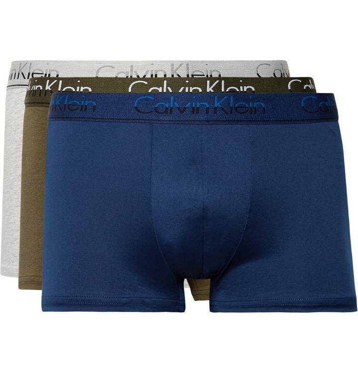 Photo: Calvin Klein Underwear - Three-Pack Stretch-Cotton, Stretch-Modal and Cotton-Blend and Microfibre Boxer Briefs - Multi