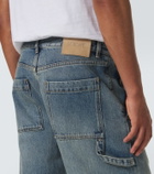 Loewe Suede-trimmed straight jeans