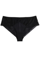 Simone PÉRÈLE Précieuse Floral-embroidered Mesh Briefs Black