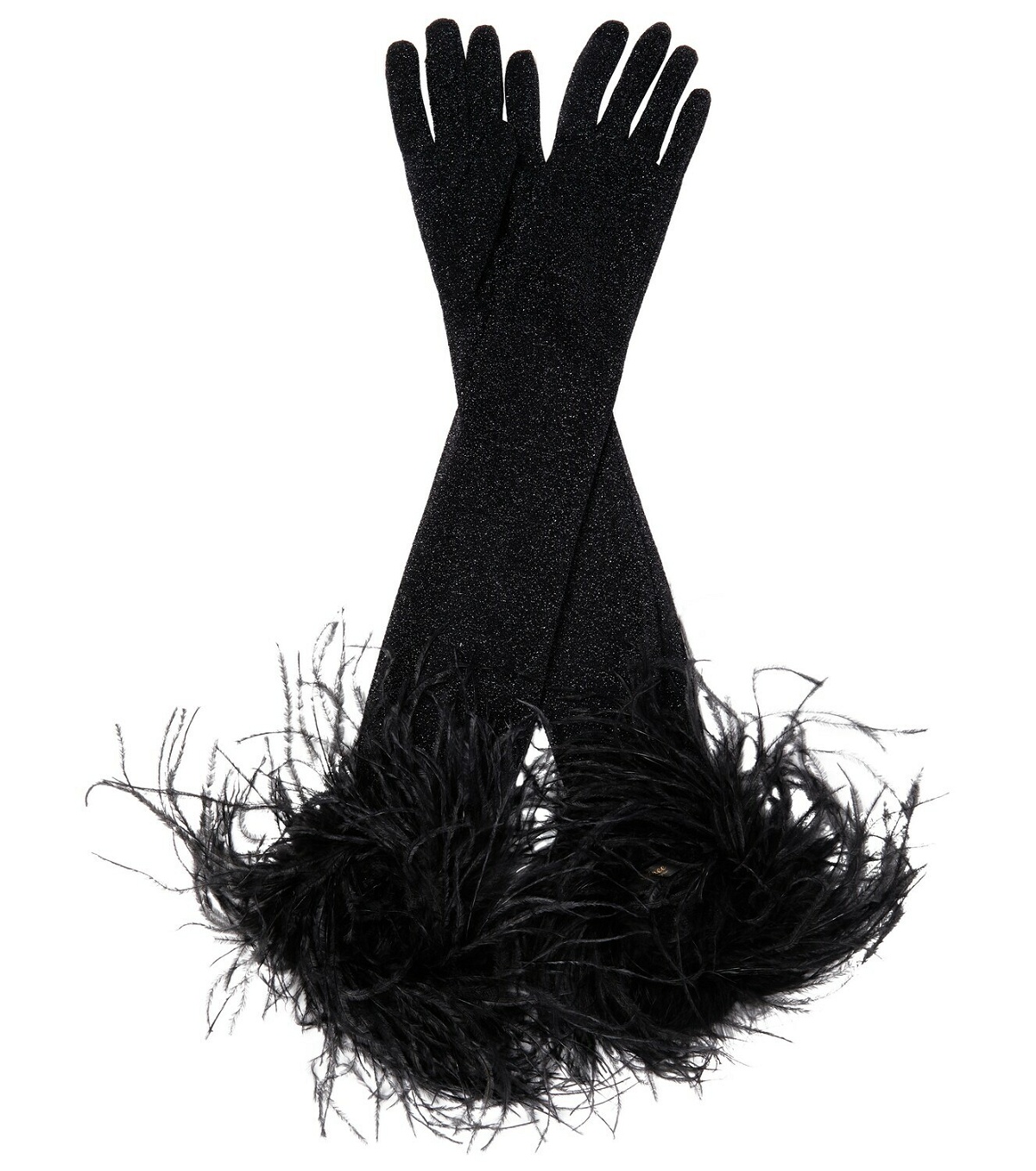 Oseree - Lumière feather-trimmed gloves