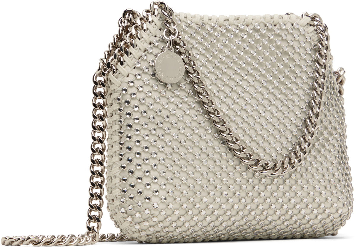 Stella McCartney White Falabella Crystal Mesh Mini Bag