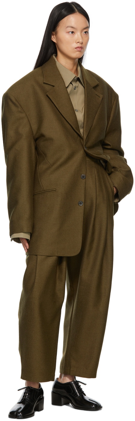 Hed Mayner Khaki Oversize Button Shirt