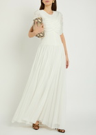 Simkhai Nancie Draped Cape-effect Jersey Maxi Dress Ivory
