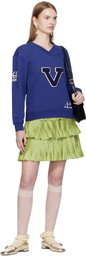 Valentino Blue Embroidered Cotton Sweatshirt