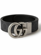 GUCCI - 3cm Marmont Reversible Monogrammed Supreme Coated-Canvas Belt - Black