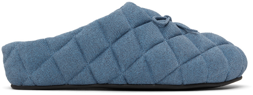 Abra Blue Quilted Slippers