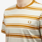 Fred Perry Men's Stripe T-Shirt in Silky Peach/Light Oyster/Dark Caramel