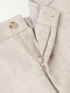 Etro - Tapered Linen and Wool-Blend Trousers - Neutrals