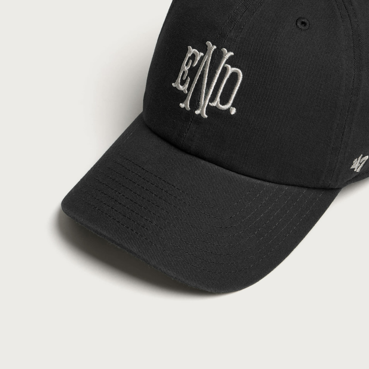 END. Monogram Clean Up Cap in Black