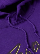 PARADISE - Logo-Print Cotton-Blend Jersey Hoodie - Purple