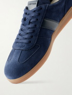 TOM FORD - Leather-Trimmed Suede Sneakers - Blue
