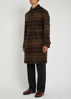 Oliver Spencer Staunton Checked Belted Wool Coat Brown