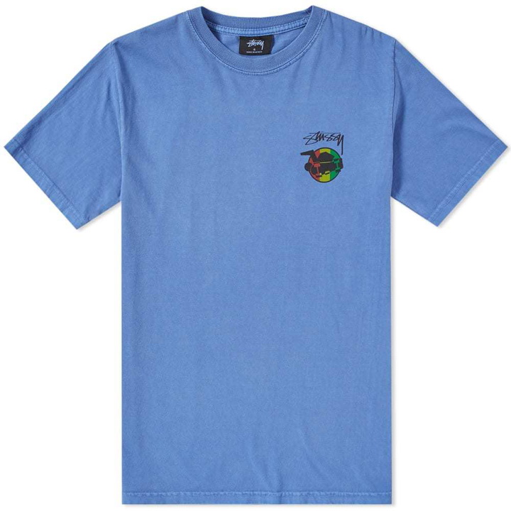 Photo: Stussy Rasta Sk8 Pigment Dyed Tee Blue