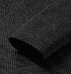 Ermenegildo Zegna - Dégradé Checked Cashmere and Silk-Blend Sweater - Men - Black