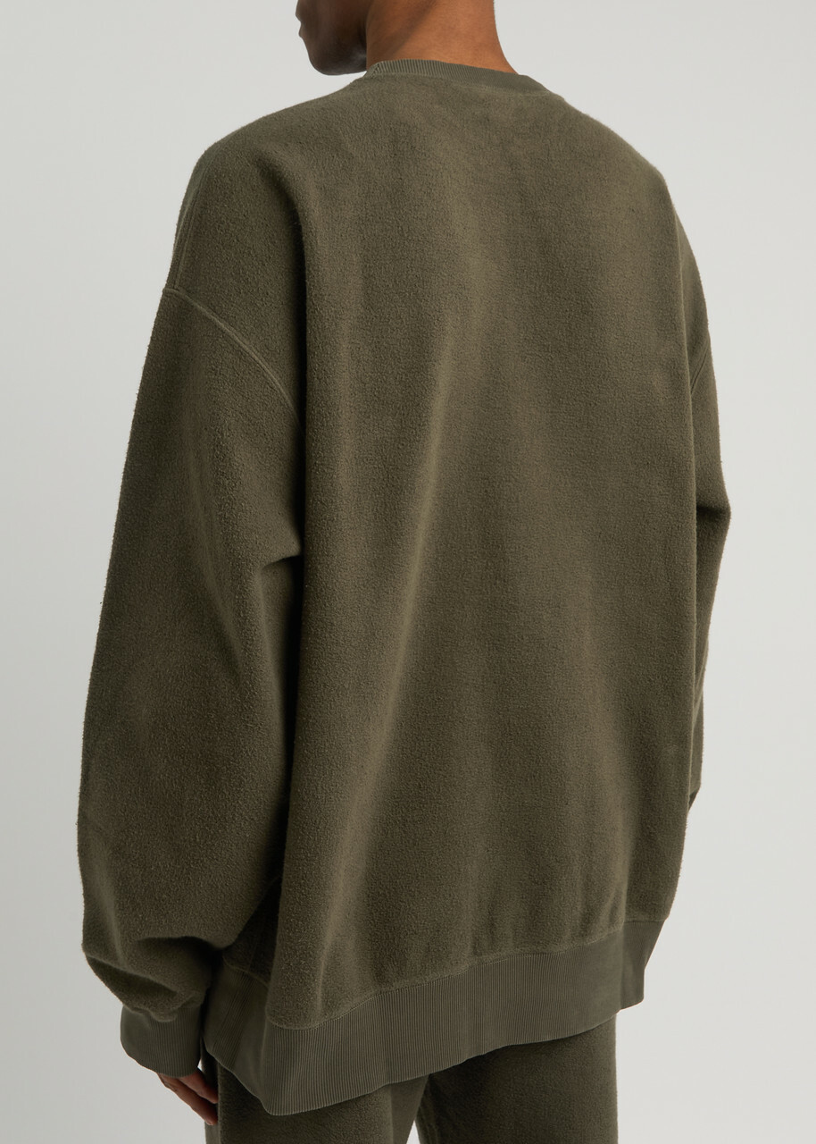 Alexander Mcqueen Logo-embroidered Cotton Sweatshirt Green
