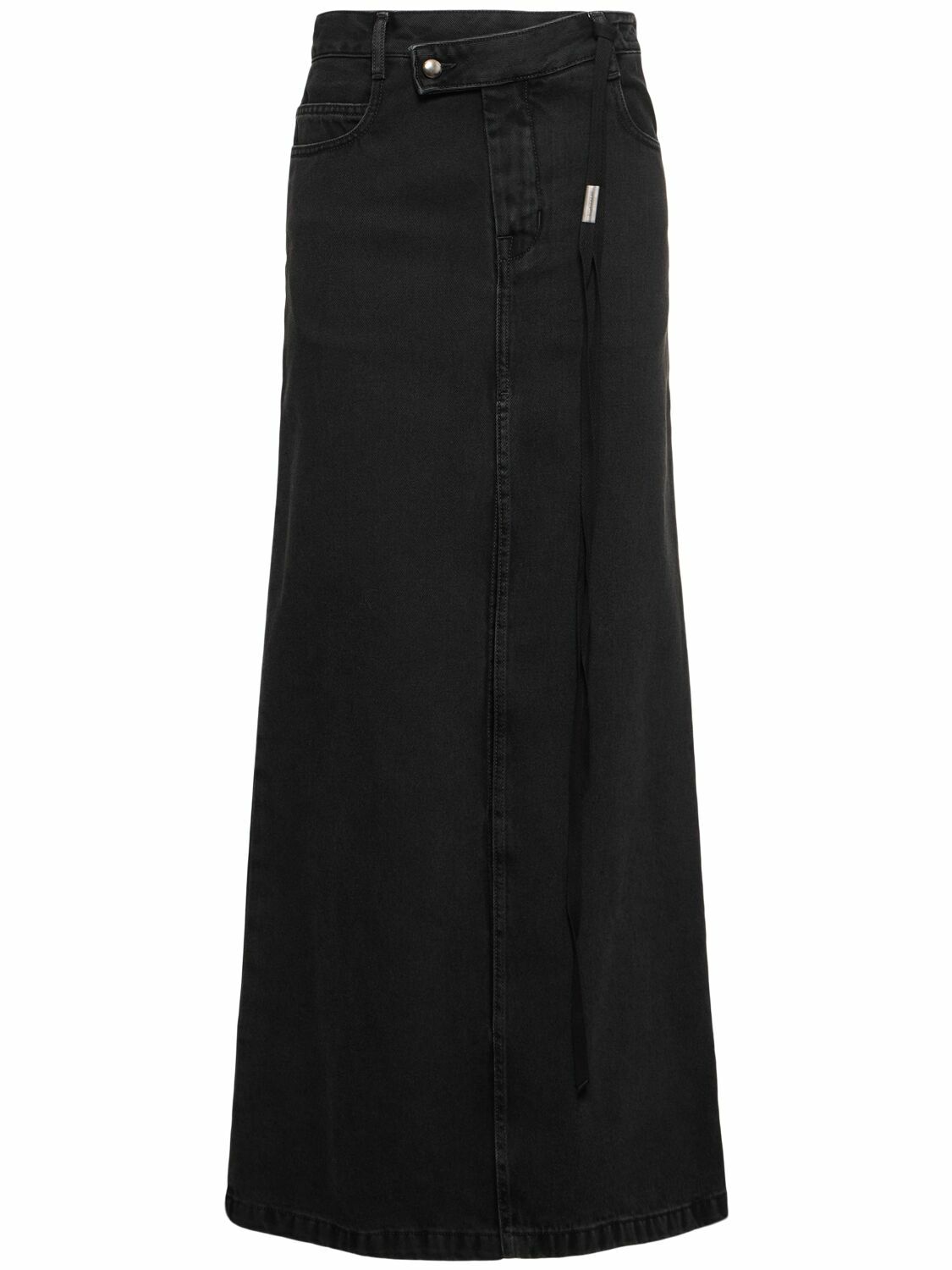 ANN DEMEULEMEESTER Silya Asymmetric Waist Denim Long Skirt Ann