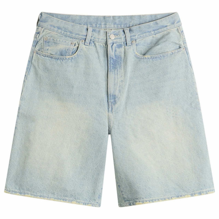 Photo: BEAMS Men's Damage Denim Shorts in Ice Wash