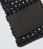 Jil Sander - Leather-trimmed crochet crossbody bag