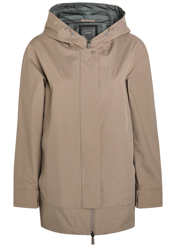 Photo: Herno Hooded Brushed Shell Jacket Taupe