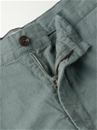 Hartford - Tyron Slim-Fit Straight-Leg Cotton and Linen-Blend Twill Trousers - Green