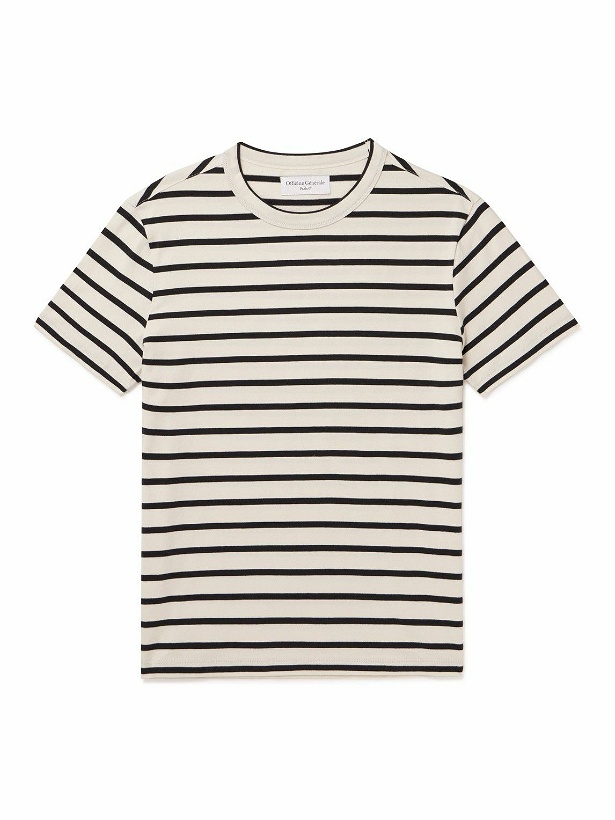Photo: Officine Générale - Striped Cotton T-Shirt - Gray