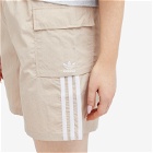 Adidas Women's 3 Stripe Cargo Shorts in Wonder Taupe