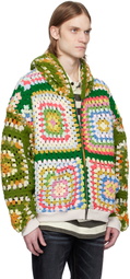 COÛT DE LA LIBERTÉ Multicolor Lydia One Of A Kind Square Flower Crochet Hoodie