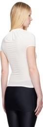 ALAINPAUL White Gathered Neck Tank Top