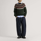 Barbour Men's Scottish Made Placement Fairisle Crew in Green