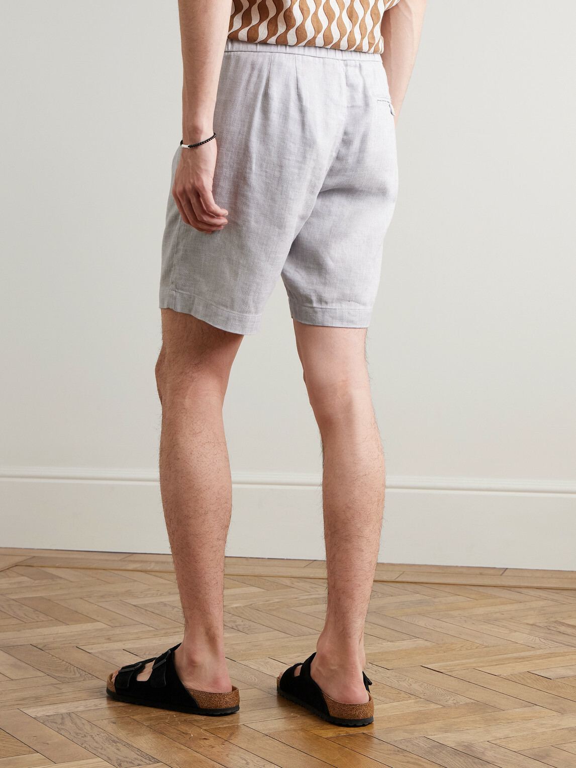 Frescobol Carioca - Felipe Straight-Leg Linen and Cotton-Blend Drawstring Shorts - Gray