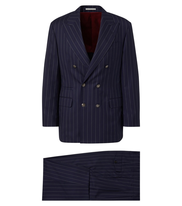 Photo: Brunello Cucinelli Chalk stripe virgin wool suit