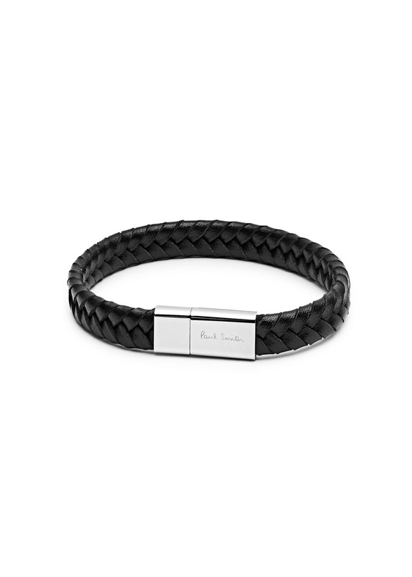 Photo: Paul Smith Braided Leather Bracelet - Black - One Size