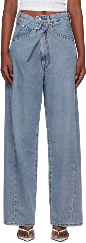 Photo: DARKPARK Blue Ines Fold Over Jean