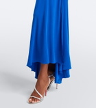 Alex Perry Ruched one-shoulder jersey gown