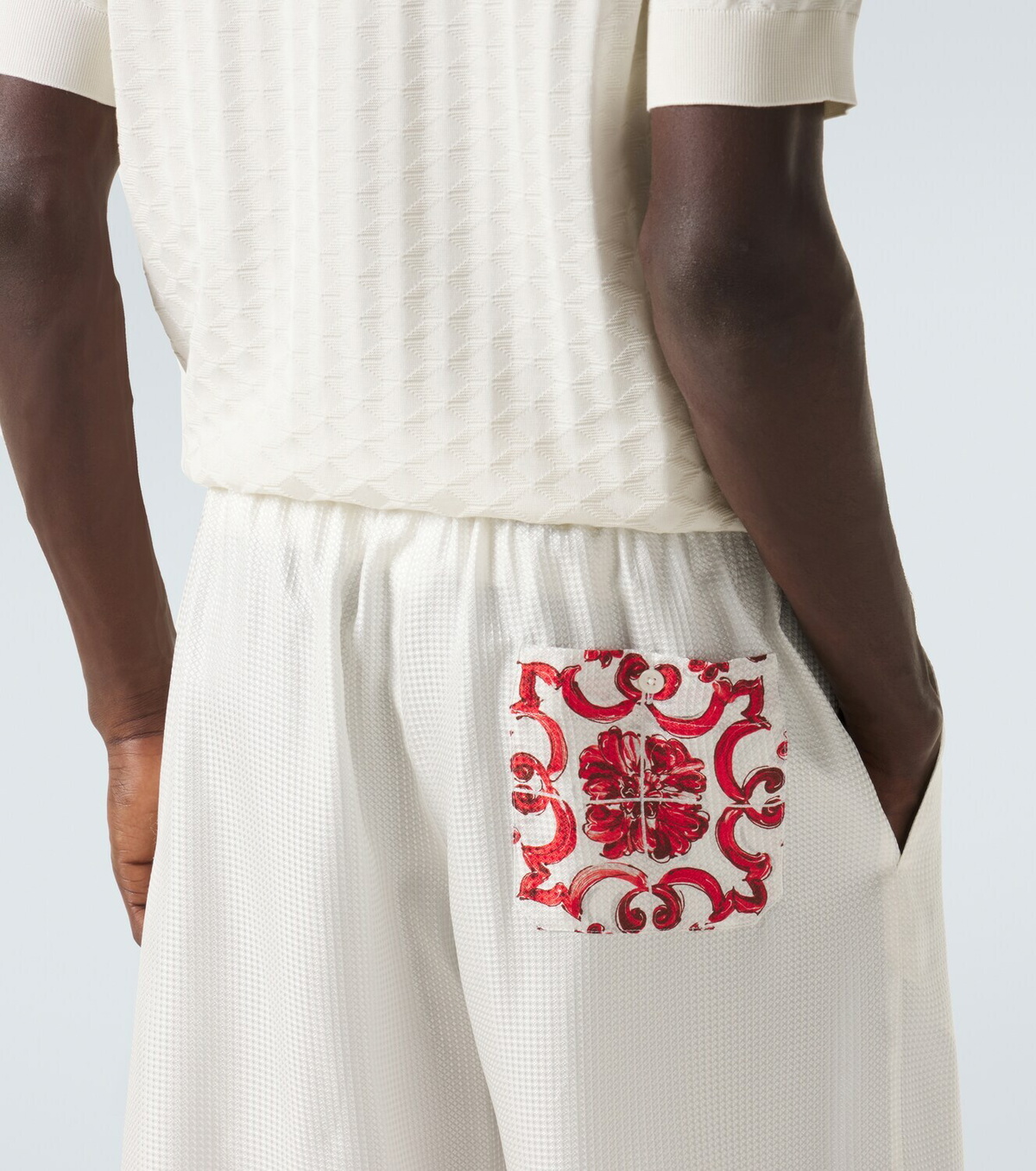 Dolce&Gabbana Majolica silk twill jacquard Bermuda shorts