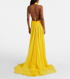 Roberto Cavalli Cutout silk chiffon gown