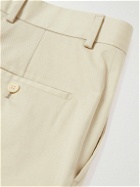 Kingsman - Straight-Leg Pleated Cotton-Blend Twill Suit Trousers - Neutrals