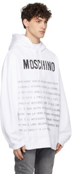Moschino White Message Hoodie