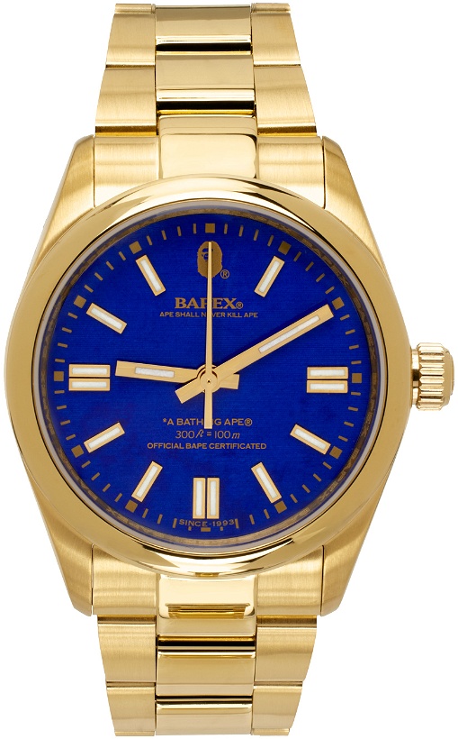 Photo: BAPE Gold & Blue Type 7 Watch