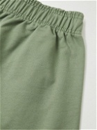 Adish - Tatreez Wide-Leg Logo-Embroidered Cotton-Jersey Shorts - Green