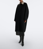 Róhe Calf hair-trimmed virgin wool coat