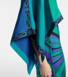 Pucci Iride printed cape-detail silk maxi dress
