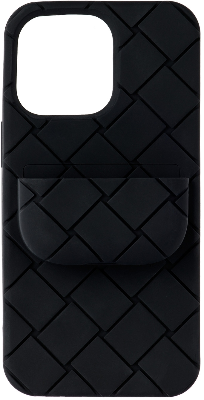 bottega veneta iPhoneケース　13pro Bottega Veneta - Black Woven iPhone 13 Pro Case On Strap