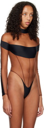 Mugler Black Illusion Sheer Bodysuit