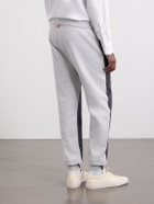 Thom Browne - Tapered Striped Cotton-Jersey Sweatpants - Gray