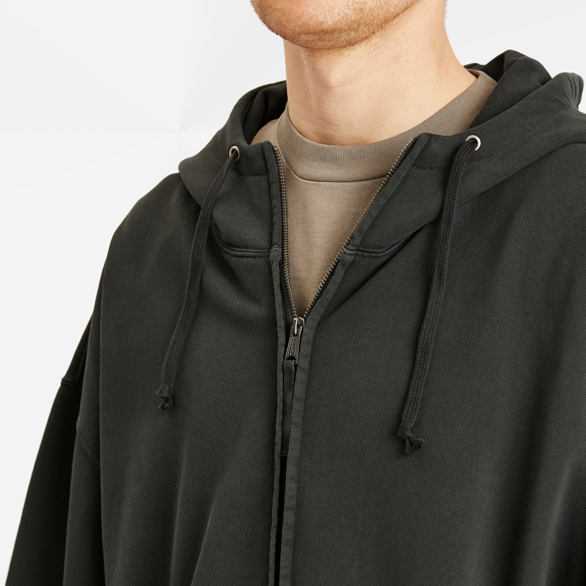 Maison Margiela Men's Numbers Jersey Hoodie in Washed Black