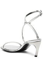 Alexander Mcqueen Armadillo 70 Metallic Leather Sandals Silver